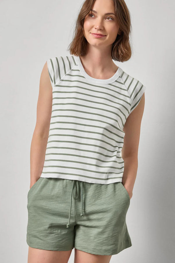 RIB STITCH SHORT SLEEVE SCOOP PA3326