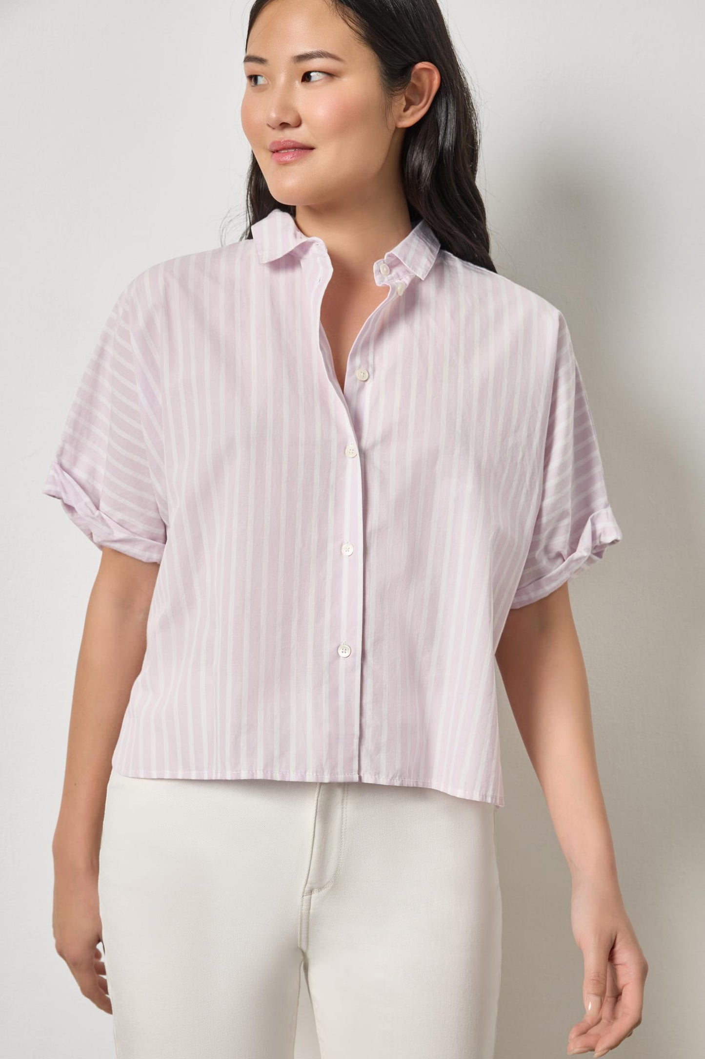 STRIPED OVERSIZED BUTTON DOWN PA3386