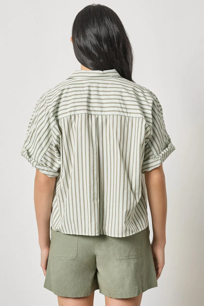 STRIPED OVERSIZED BUTTON DOWN PA3386