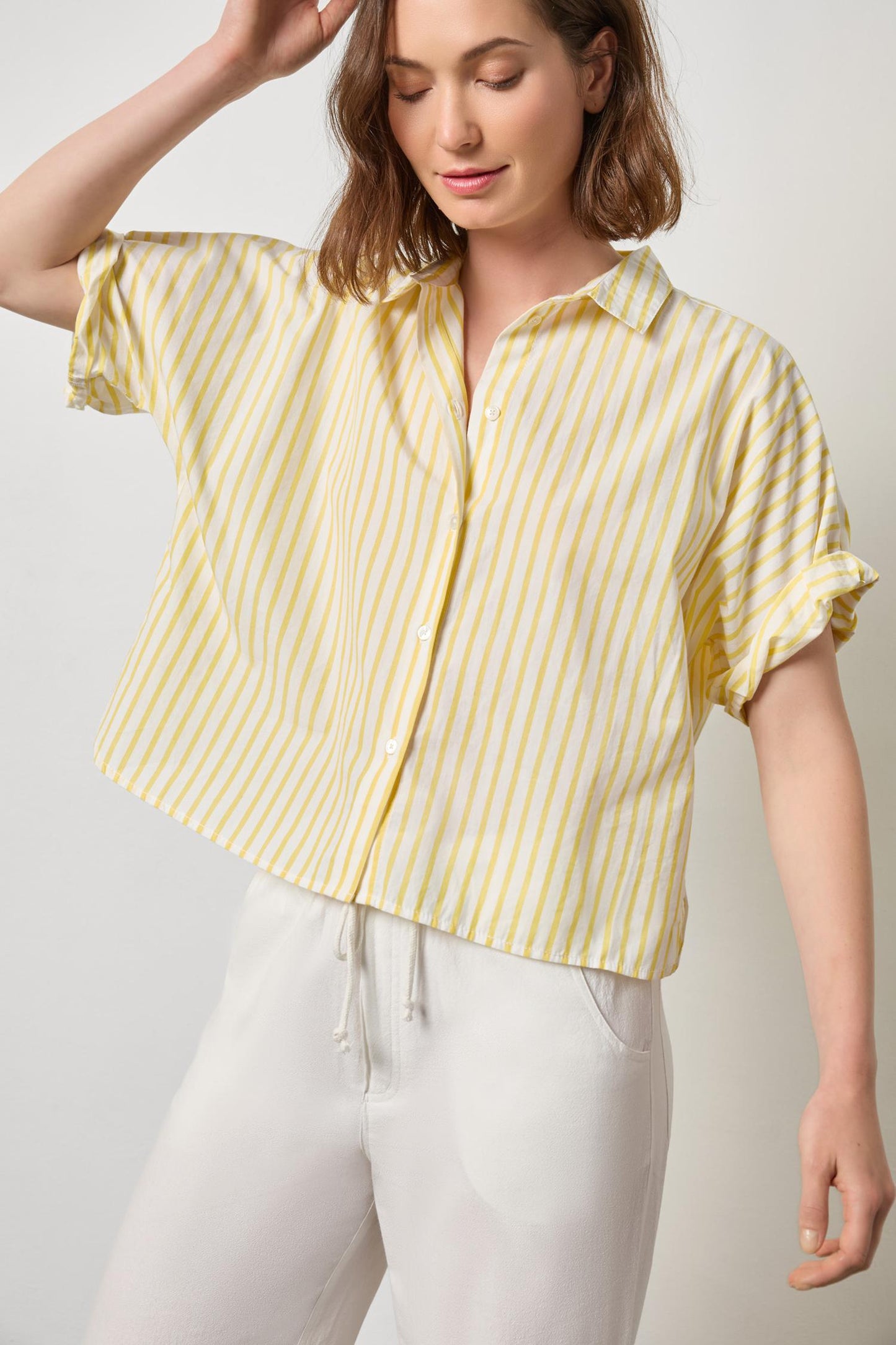 STRIPED OVERSIZED BUTTON DOWN PA3386