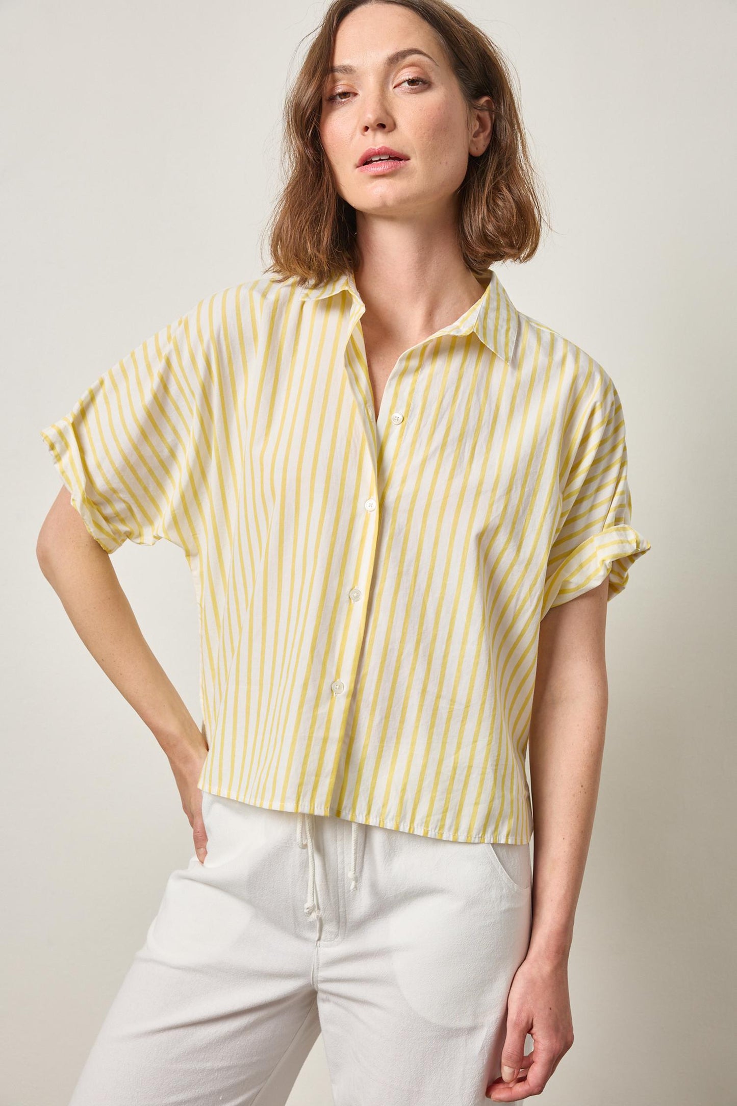 STRIPED OVERSIZED BUTTON DOWN PA3386