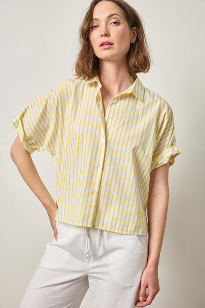 STRIPED OVERSIZED BUTTON DOWN PA3386