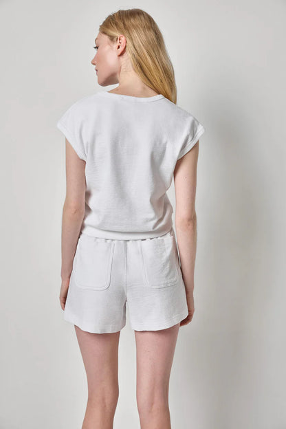 TEXTURED TERRY SLEEVELESS CARDIGAN PA3398