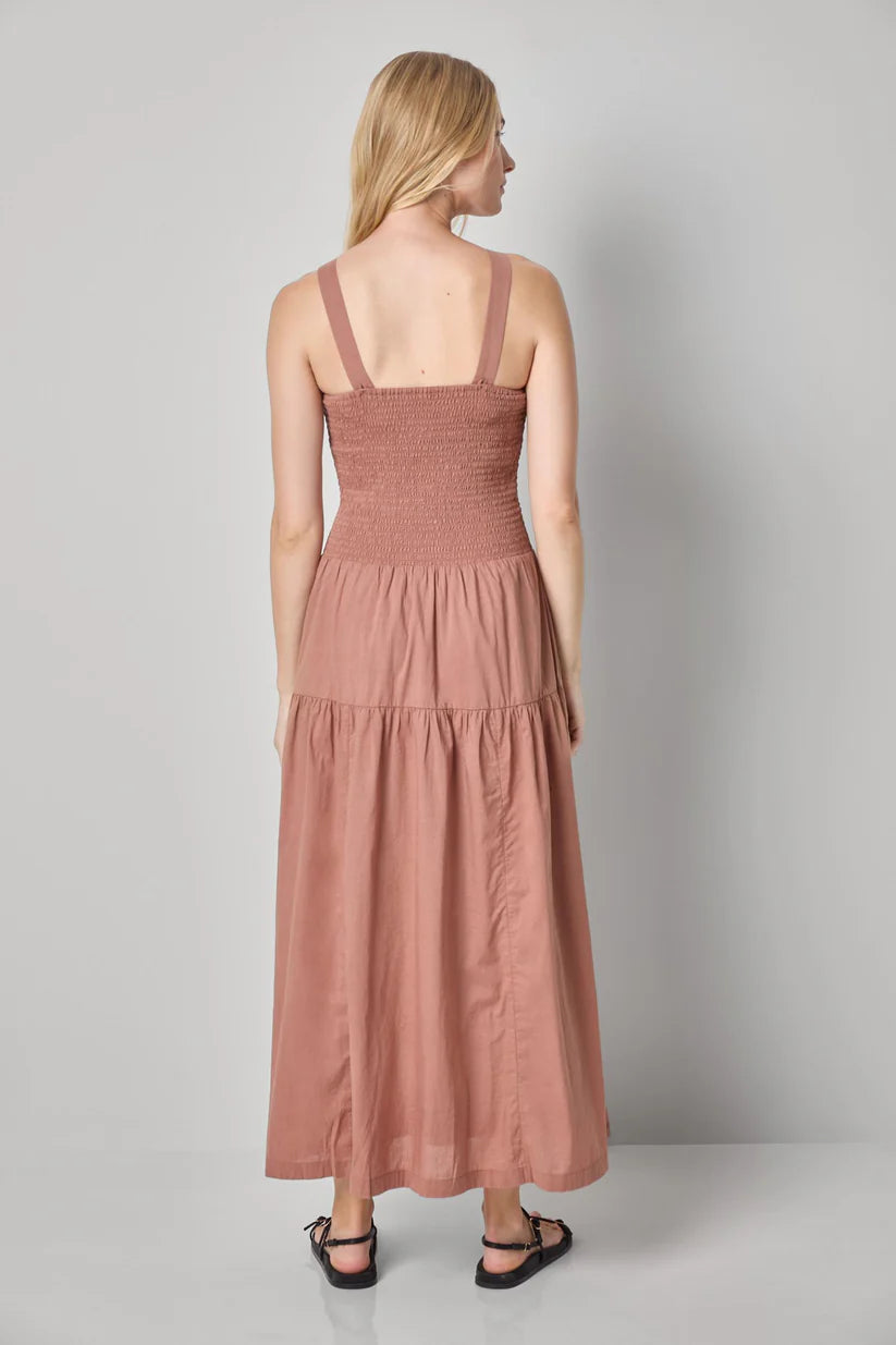 SMOCKED BODICE MAXI DRESS PA3438