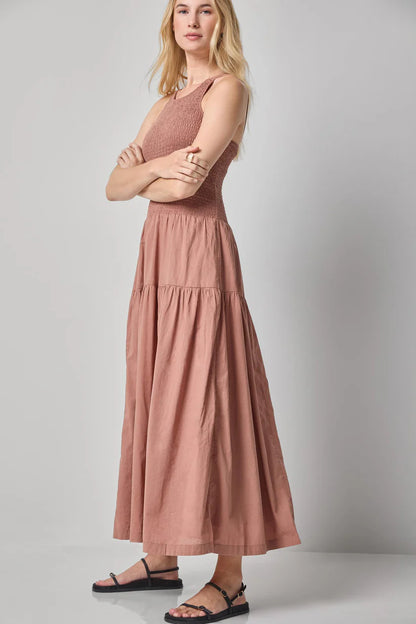 SMOCKED BODICE MAXI DRESS PA3438