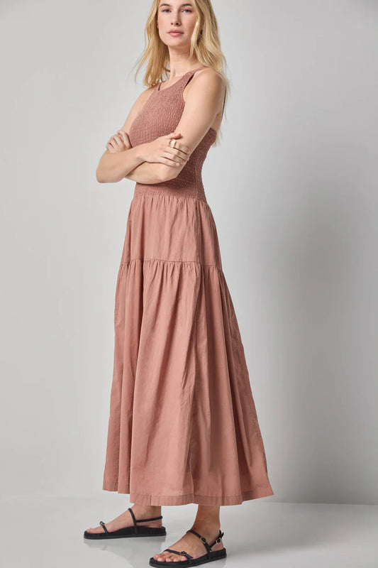 SMOCKED BODICE MAXI DRESS PA3438