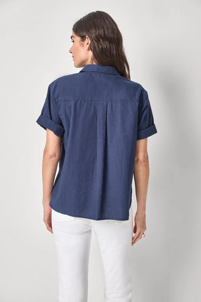 LINEN BLEND BOYFREIND  BUTTON DOWN PA3441