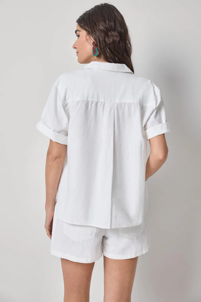 LINEN BLEND BOYFREIND  BUTTON DOWN PA3441