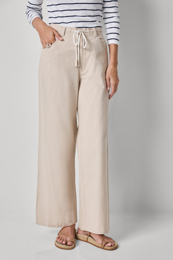 LINEN BLEND STRAIGHT LEG PANT PA3446