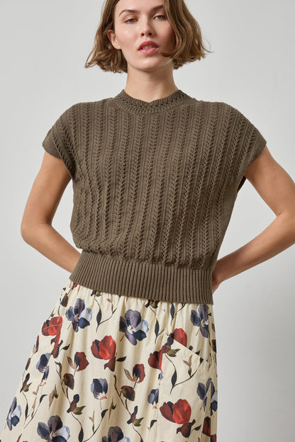 NOVELTY STITCH WEDGE SWEATER PA3500