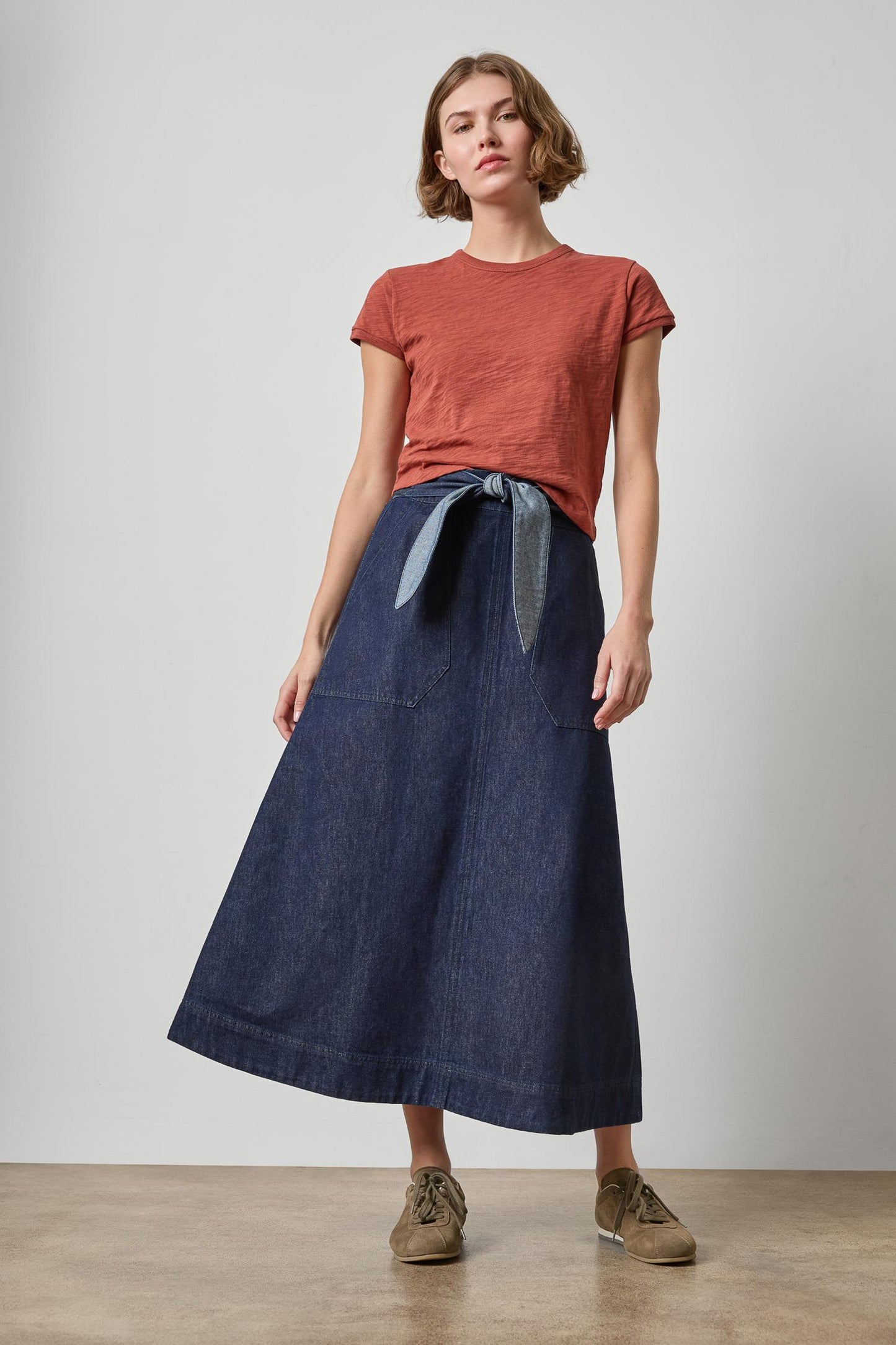 BELTED POCKET FRONT SKIRT PA3509