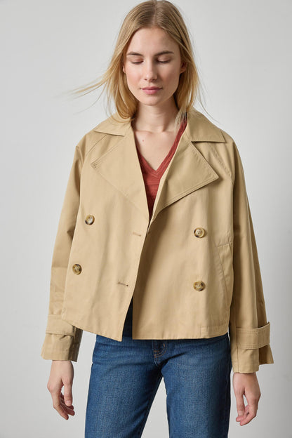 DOUBLE BREASTED SHORT TRENCH PA3523