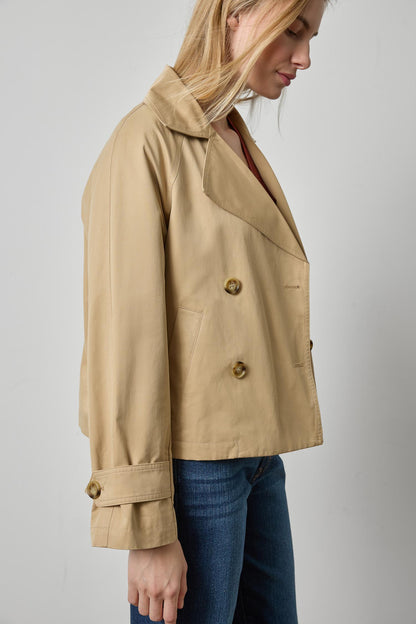DOUBLE BREASTED SHORT TRENCH PA3523