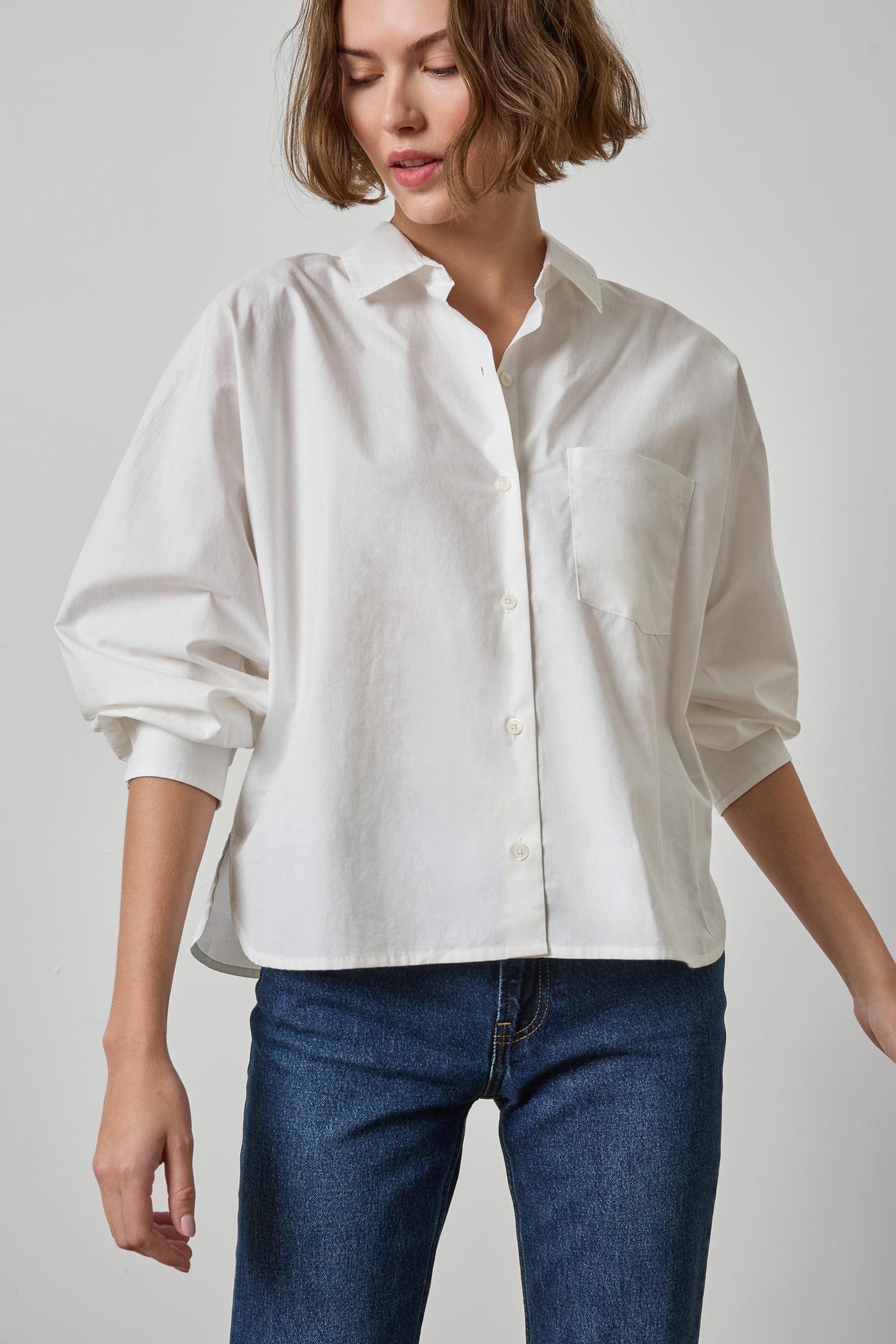 DOLMAN SLEEVE BUTTON DOWN SHIRT PA3538