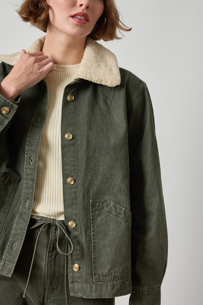WASHED TWILL PLEAT BACK JACKET PA3546