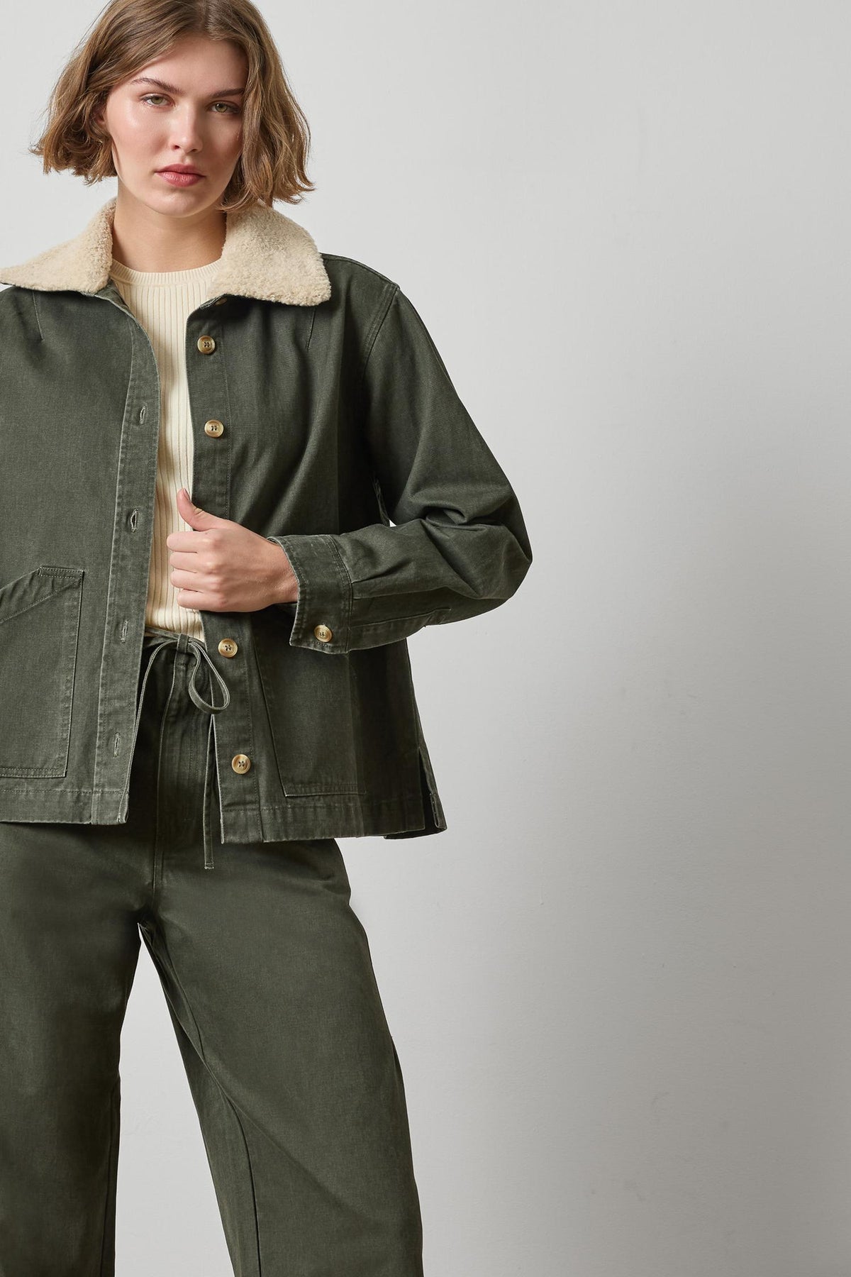 WASHED TWILL PLEAT BACK JACKET PA3546