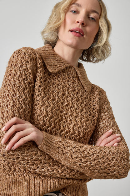 TEXTURED POLO SWEATER PA3589