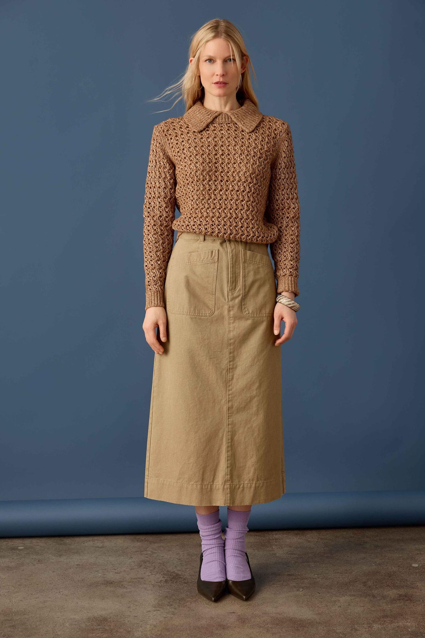 TEXTURED POLO SWEATER PA3589