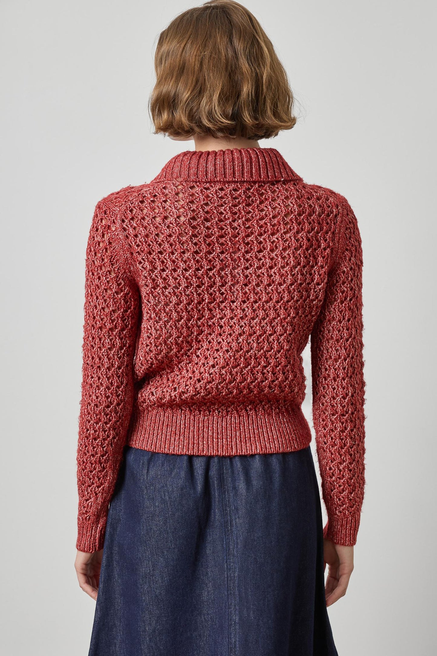 TEXTURED POLO SWEATER PA3589