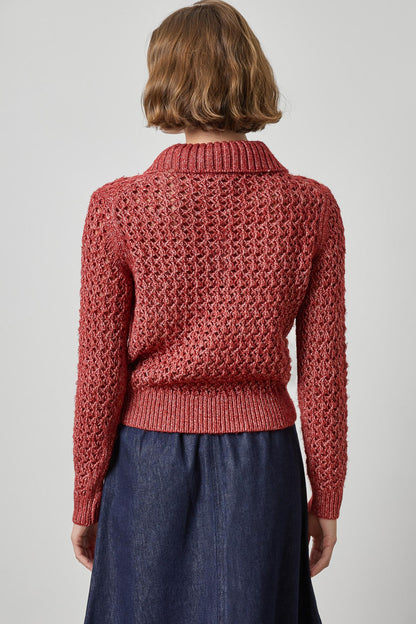 TEXTURED POLO SWEATER PA3589