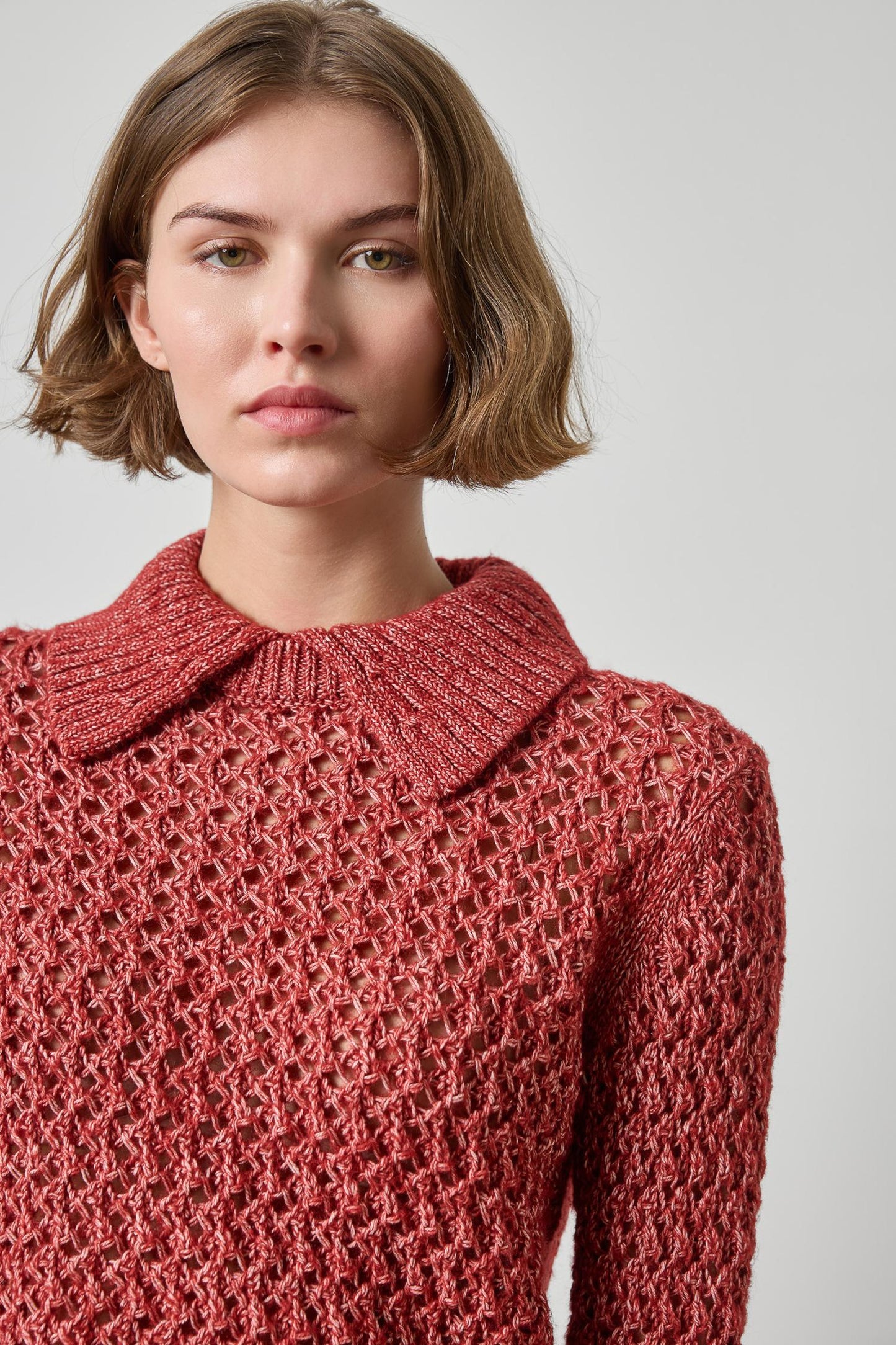 TEXTURED POLO SWEATER PA3589