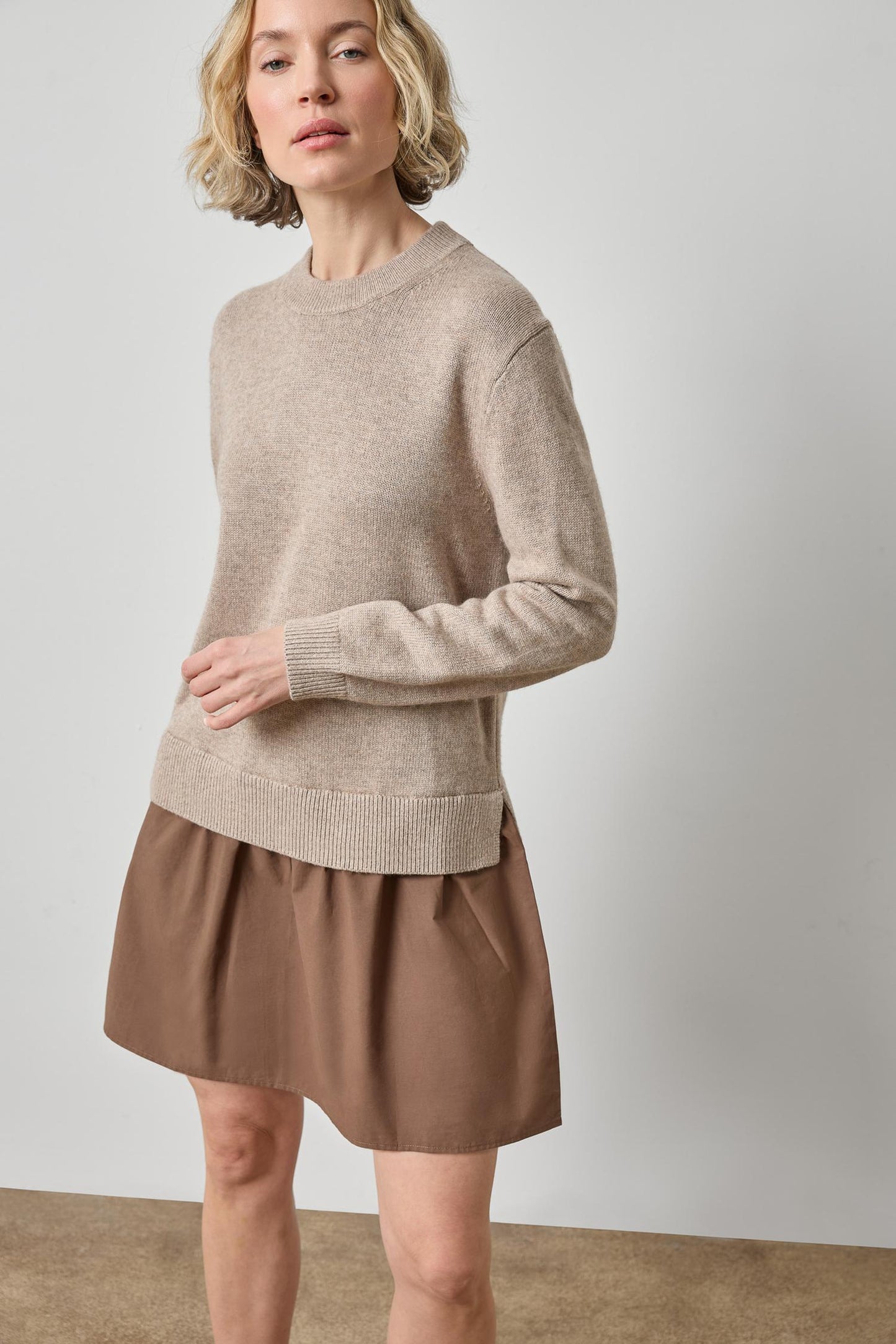 SHORT COMBO SWEATER DRESS PA3595