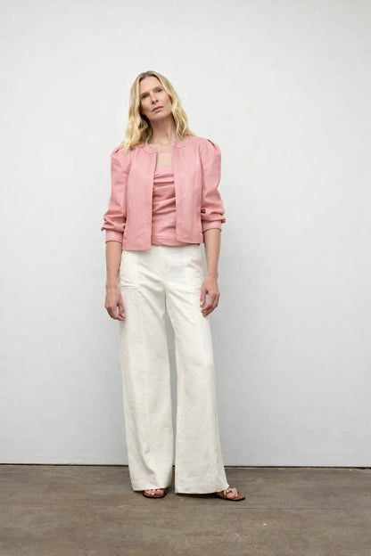 LEATHER 3/4 SLEEVE JACKET S26LT6044