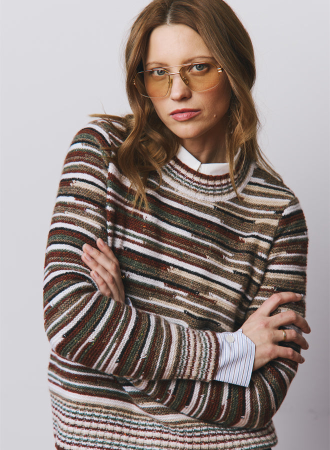 BROKEN STRIPE CREW RG14380