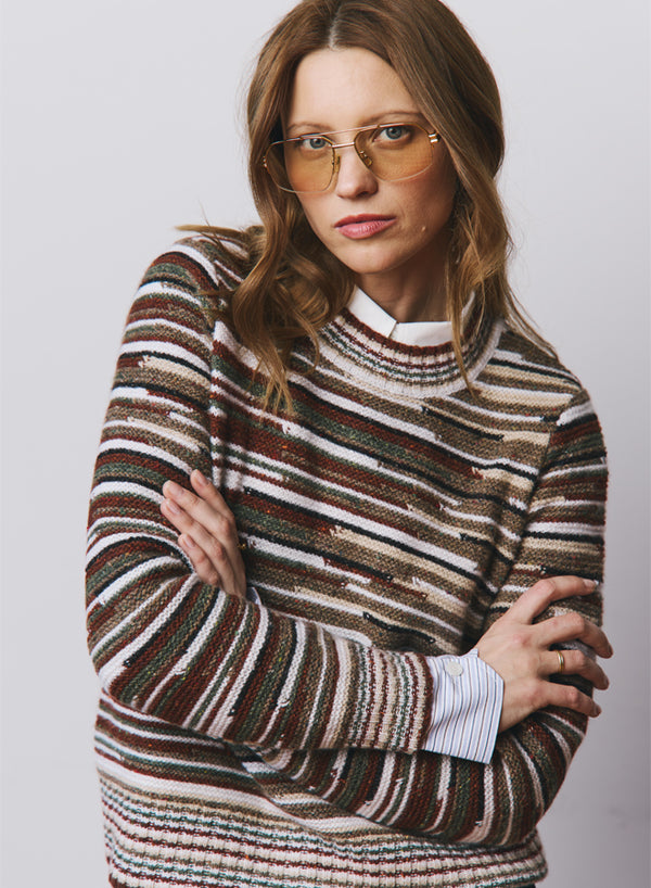 BROKEN STRIPE CREW RG14380