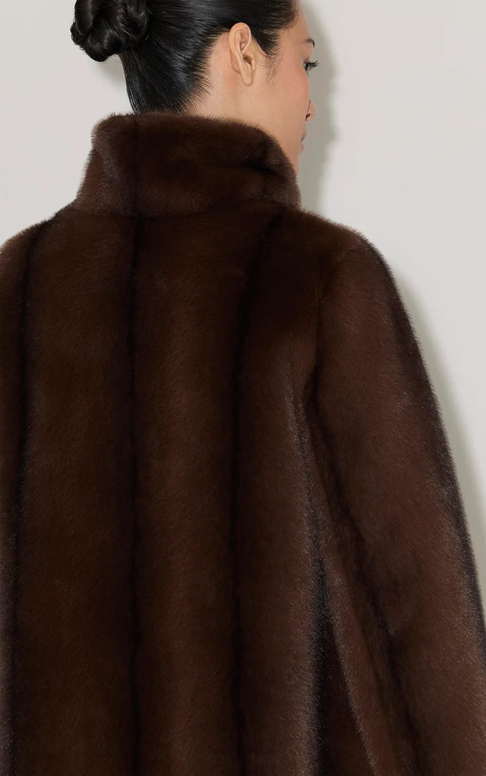 SHEILA SWING COAT IN FAUX MINK