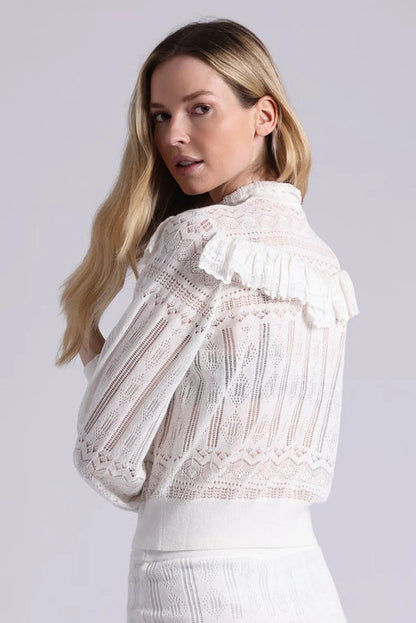 MOCK NECK W/ RUFFLE DETAIL TOP 9736