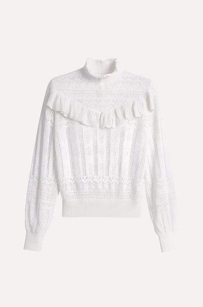 MOCK NECK W/ RUFFLE DETAIL TOP 9736