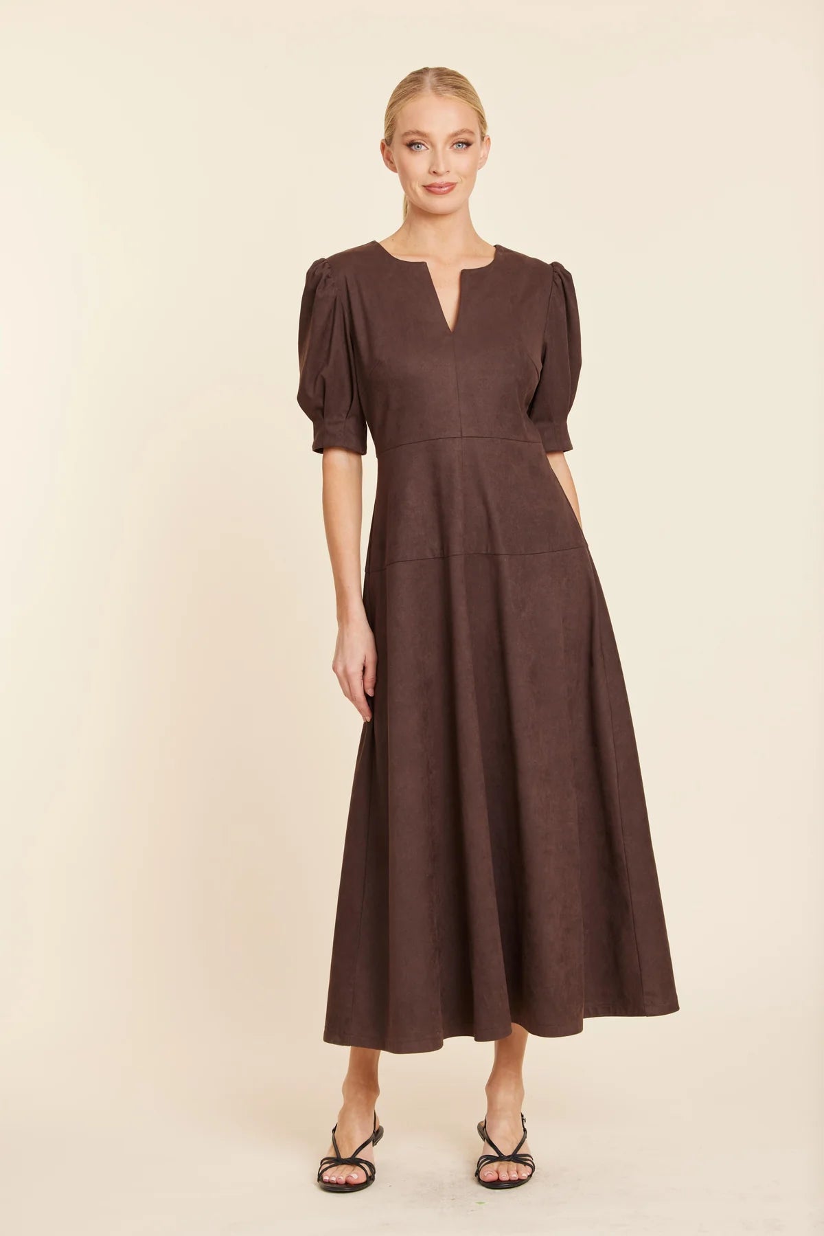 FAUX SUEDE MAXI DRESS 372
