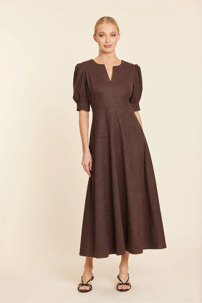 FAUX SUEDE MAXI DRESS 372