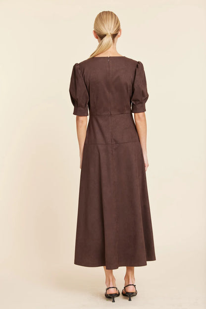FAUX SUEDE MAXI DRESS 372