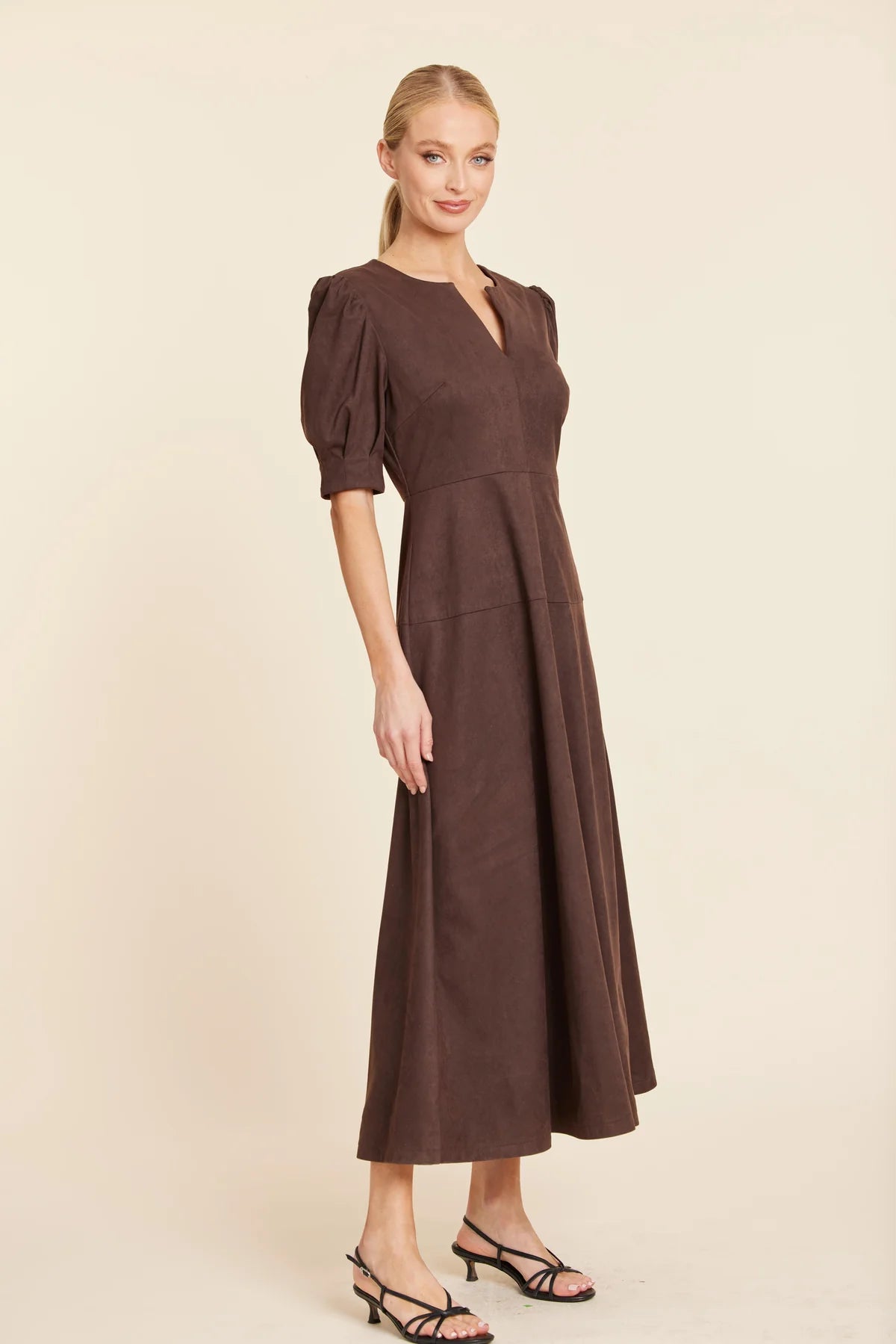 FAUX SUEDE MAXI DRESS 372