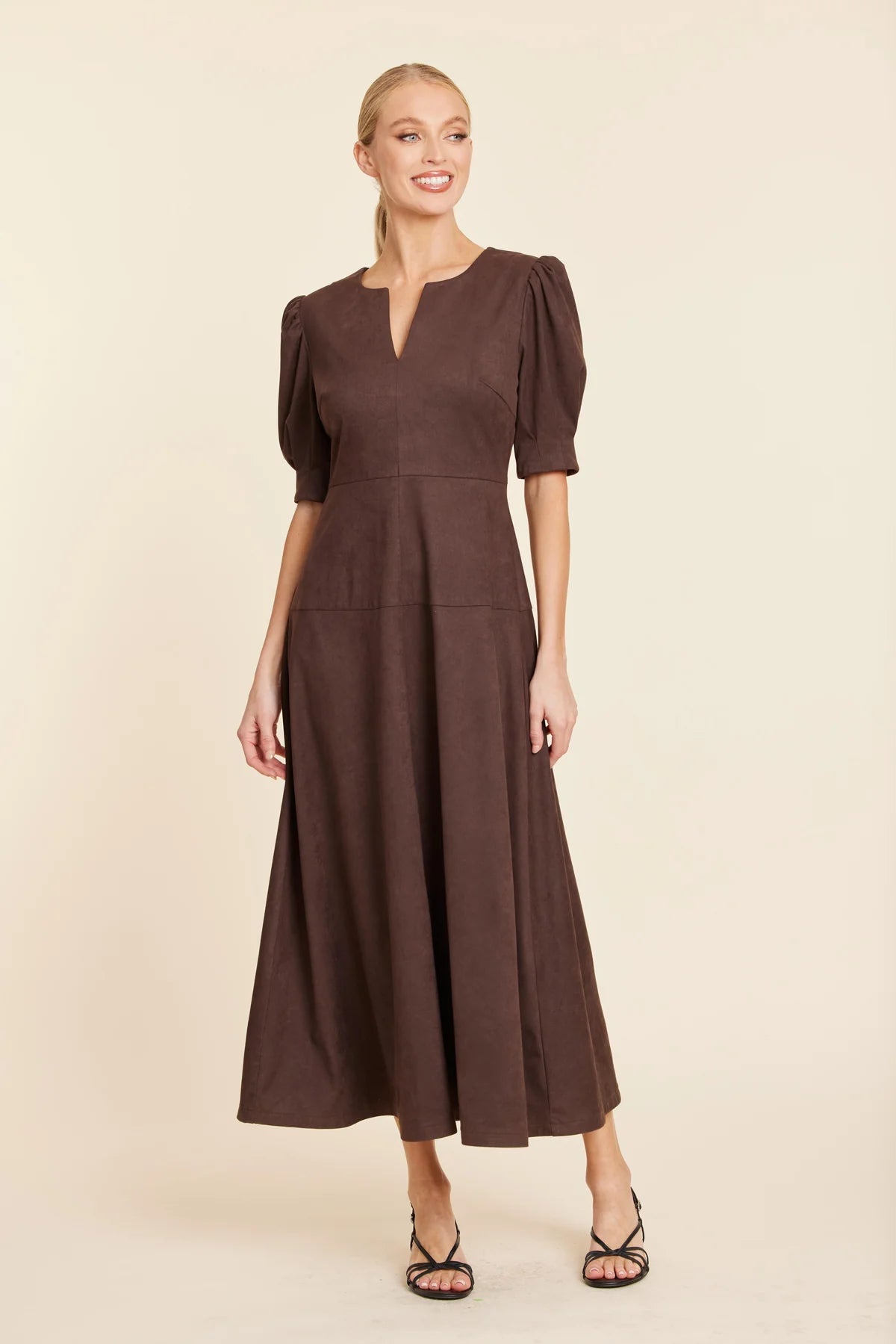 FAUX SUEDE MAXI DRESS 372