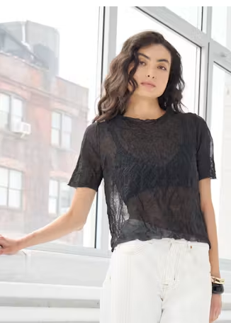 CRUSHED S/S SILK CREW SKO14435