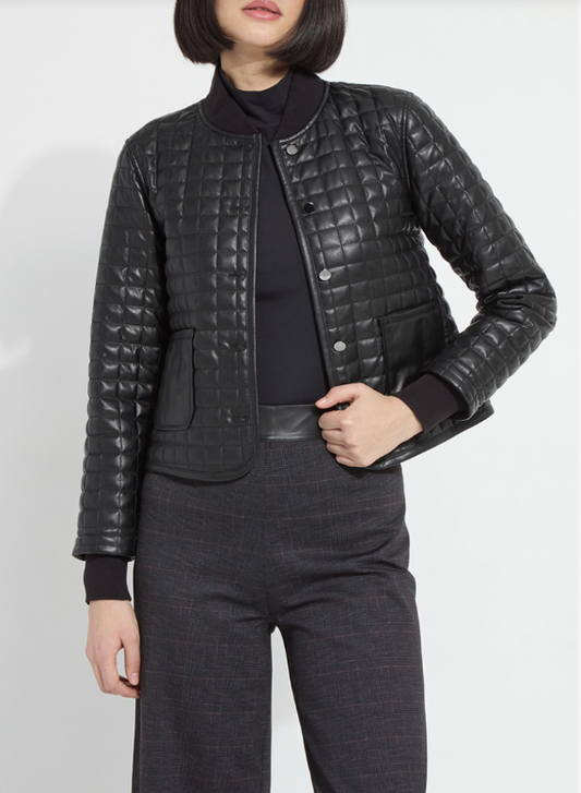 AGNES QUILTED VEGAN LEATHER JACKET 24-3971