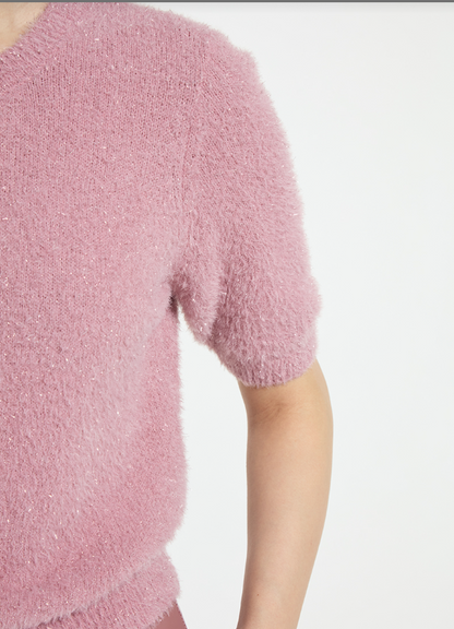 OPALITE SHORT SLEEVE LUREX CARDIGAN 24-3959