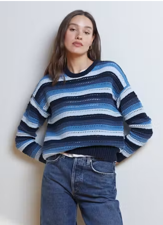GRADIENT POINTELLE TUCK CREW N14509