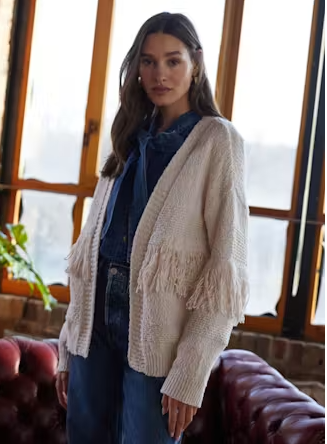 FRINGE OVERSIZED CARDIGAN NHT14760
