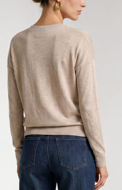 LONG SLEEVE DRAPE NECK SWEATER LM8M14WF20