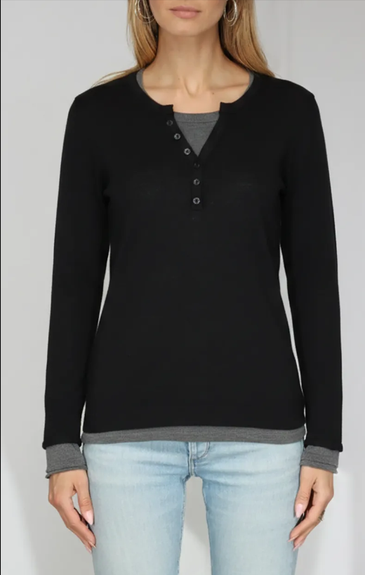 HENLEY W/ UNDERLAY 32683