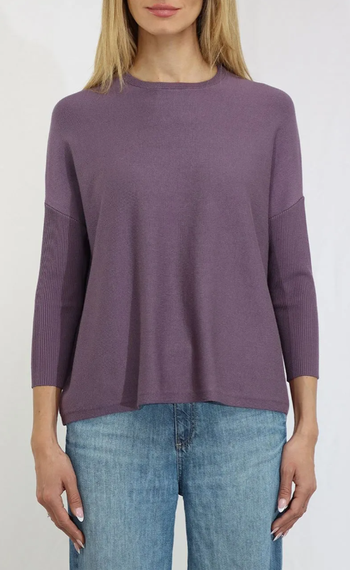 OVERSIZED CREWNECK WITH RIB SLEEVES 32357FW25