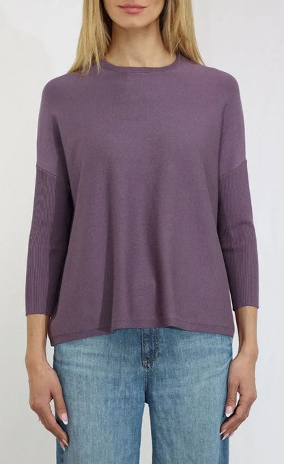OVERSIZED CREWNECK WITH RIB SLEEVES 32357FW25