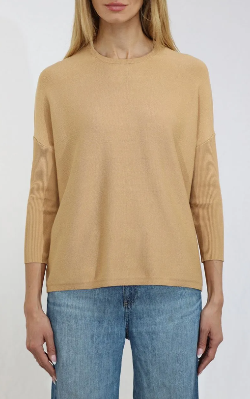 OVERSIZED CREWNECK WITH RIB SLEEVES 32357FW25
