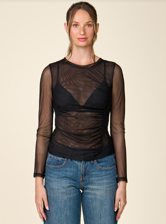 SHIRRED MESH TOP AK5594176