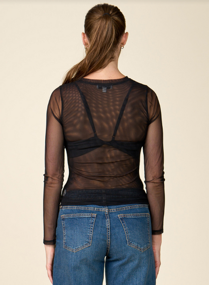 SHIRRED MESH TOP AK5594176