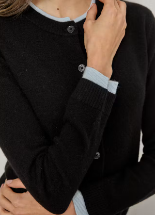 LONG SLEEVE CONTRAST CARDIGAN  CASE0112011